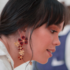 Falling Auroras Earrings - Red Wine
