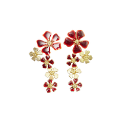 Falling Auroras Earrings - Red Wine