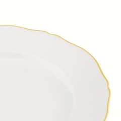 Corona Flat Dinner Plate - White/Gold