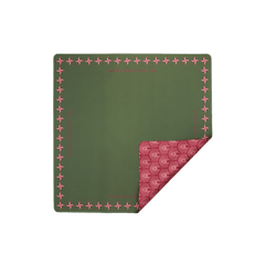 Deco Olive & Red Double-Sided Mahjong Mat