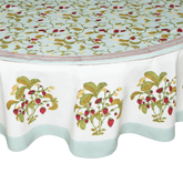 French Tablecloth - Strawberry Blue