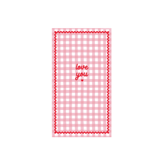 Gingham Valentine's Day Guest Towels - Set of 20