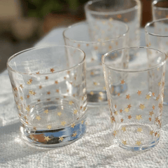 Gold Little Stars Tea Glasses - Set of 6
