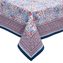Grecian Palm Red, White, and Blue Tablecloth