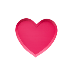 Haute Pink Heart Paper Shaped Plates - Set of 8