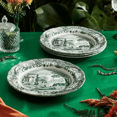 Heritage Green Italian Dinner Plates - Set of 4