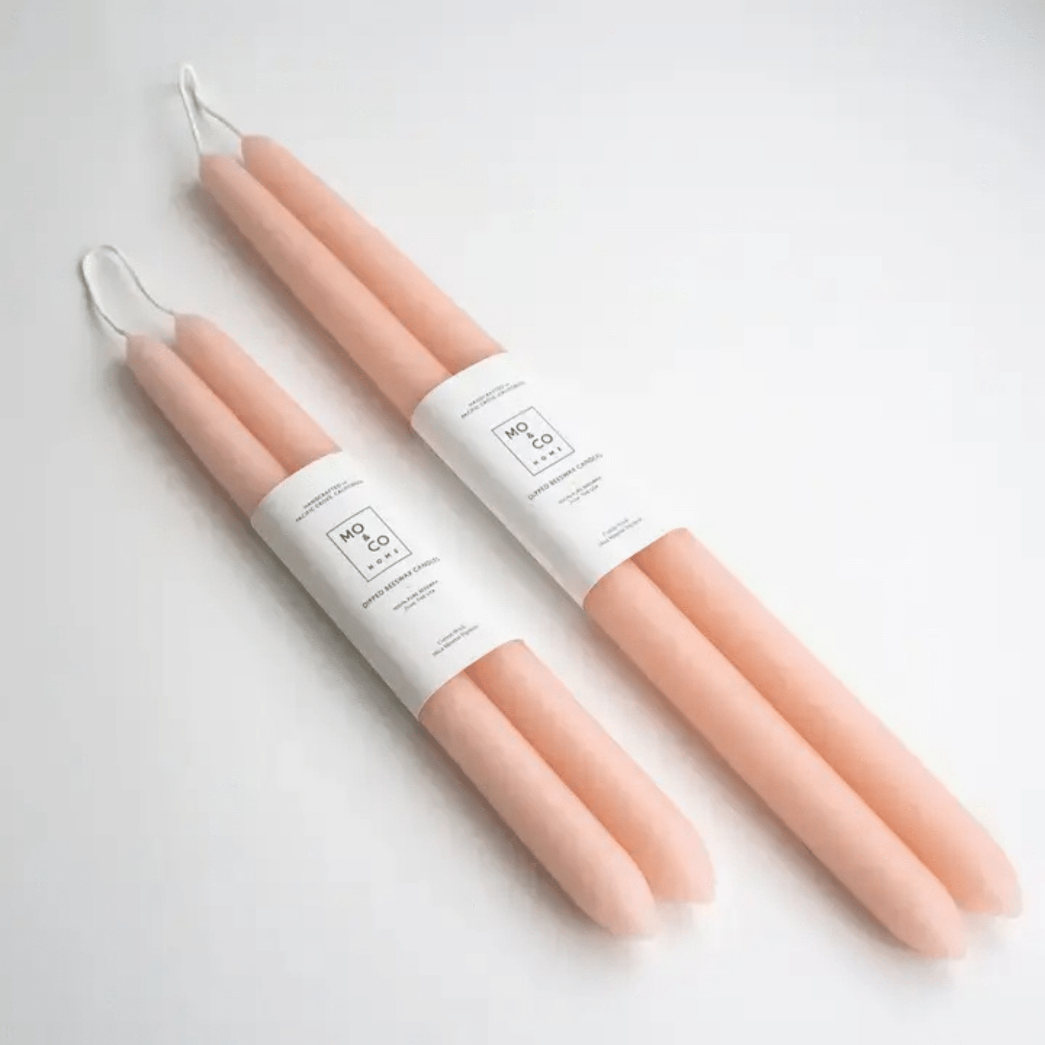 100% Beeswax Dipped Taper Candles - Set of 2