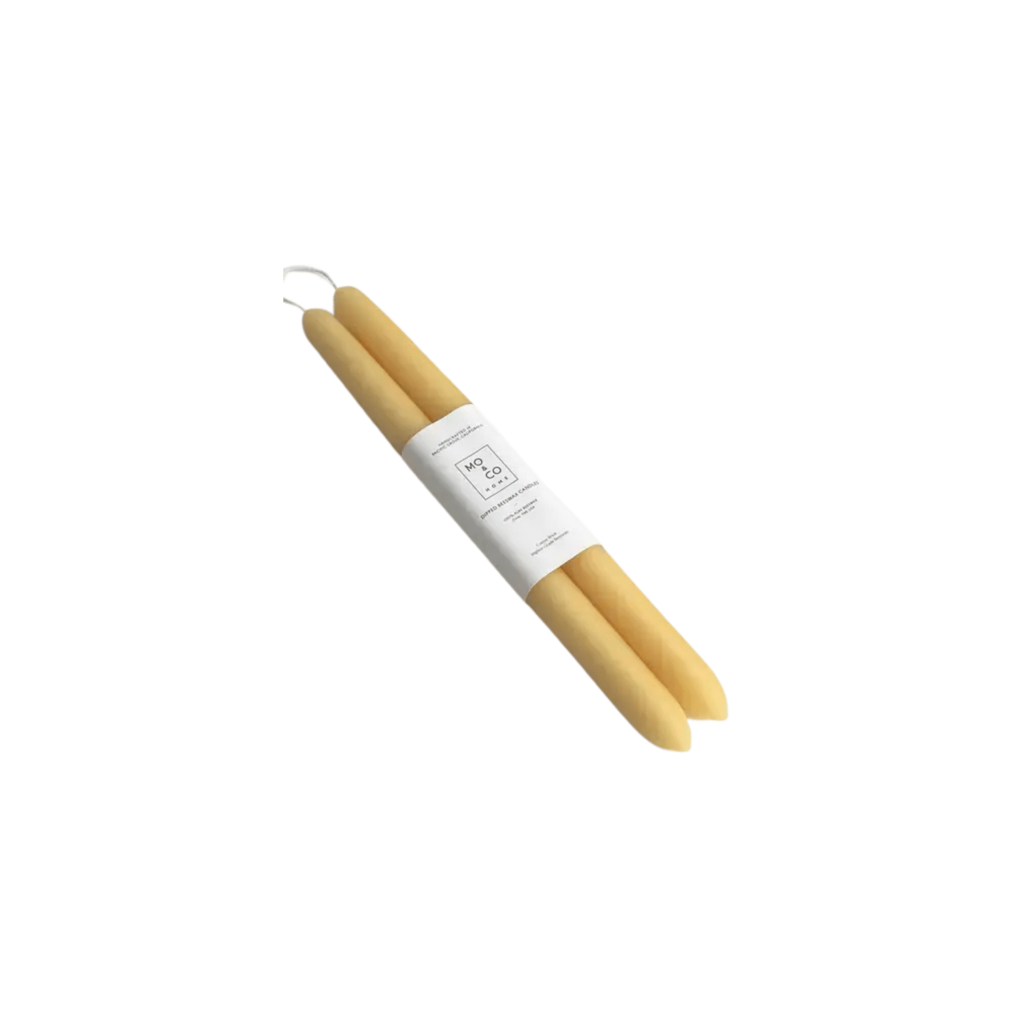 100% Beeswax Dipped Taper Candles - Set of 2