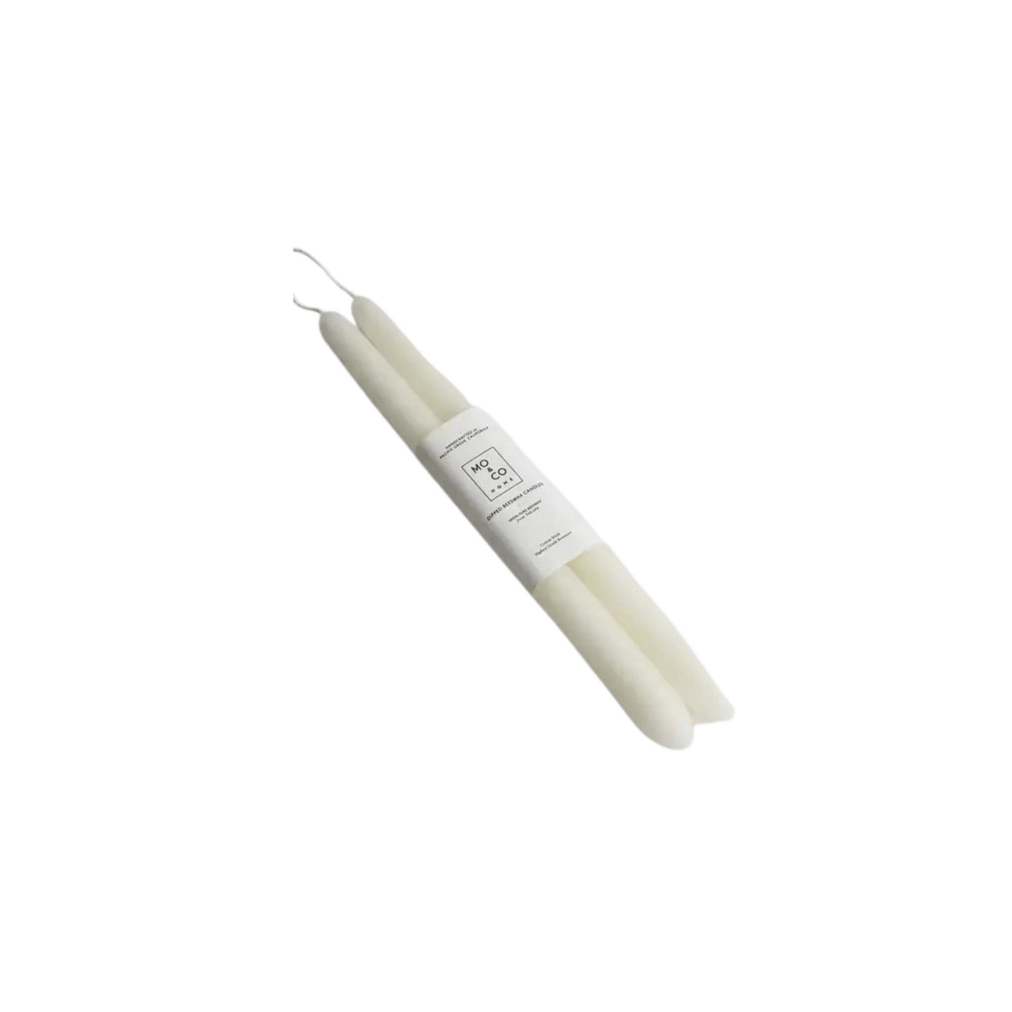 100% Beeswax Dipped Taper Candles - Set of 2