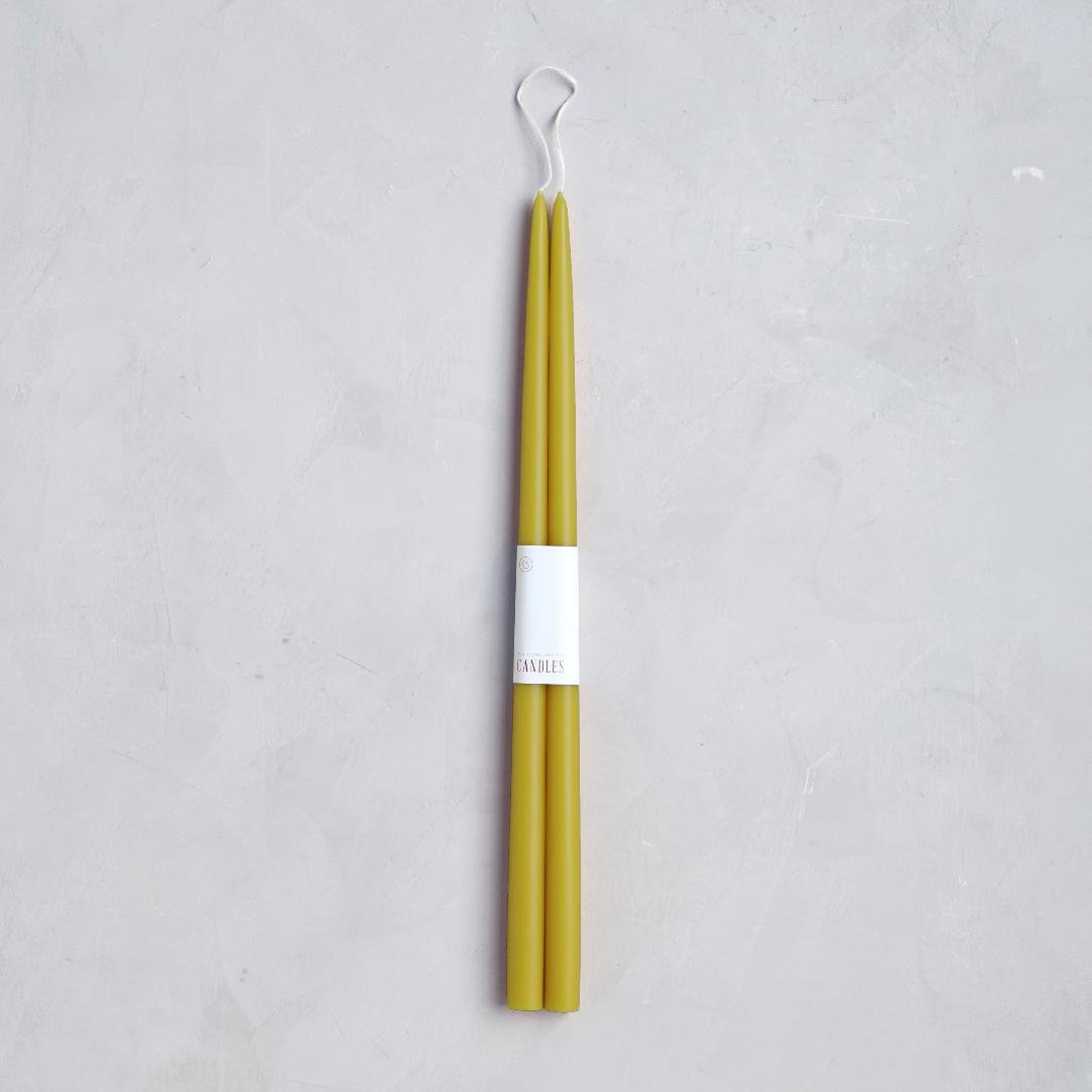 12” taper candles in Citrine