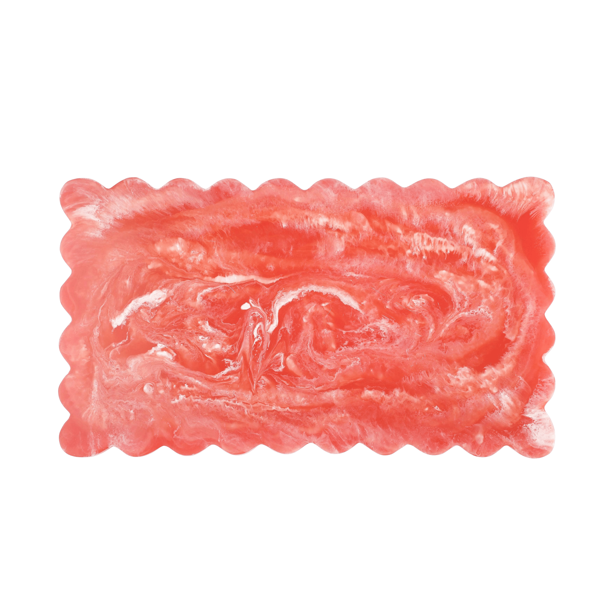 14" Scallop Rectangular Resin Cheese Charcuterie Board