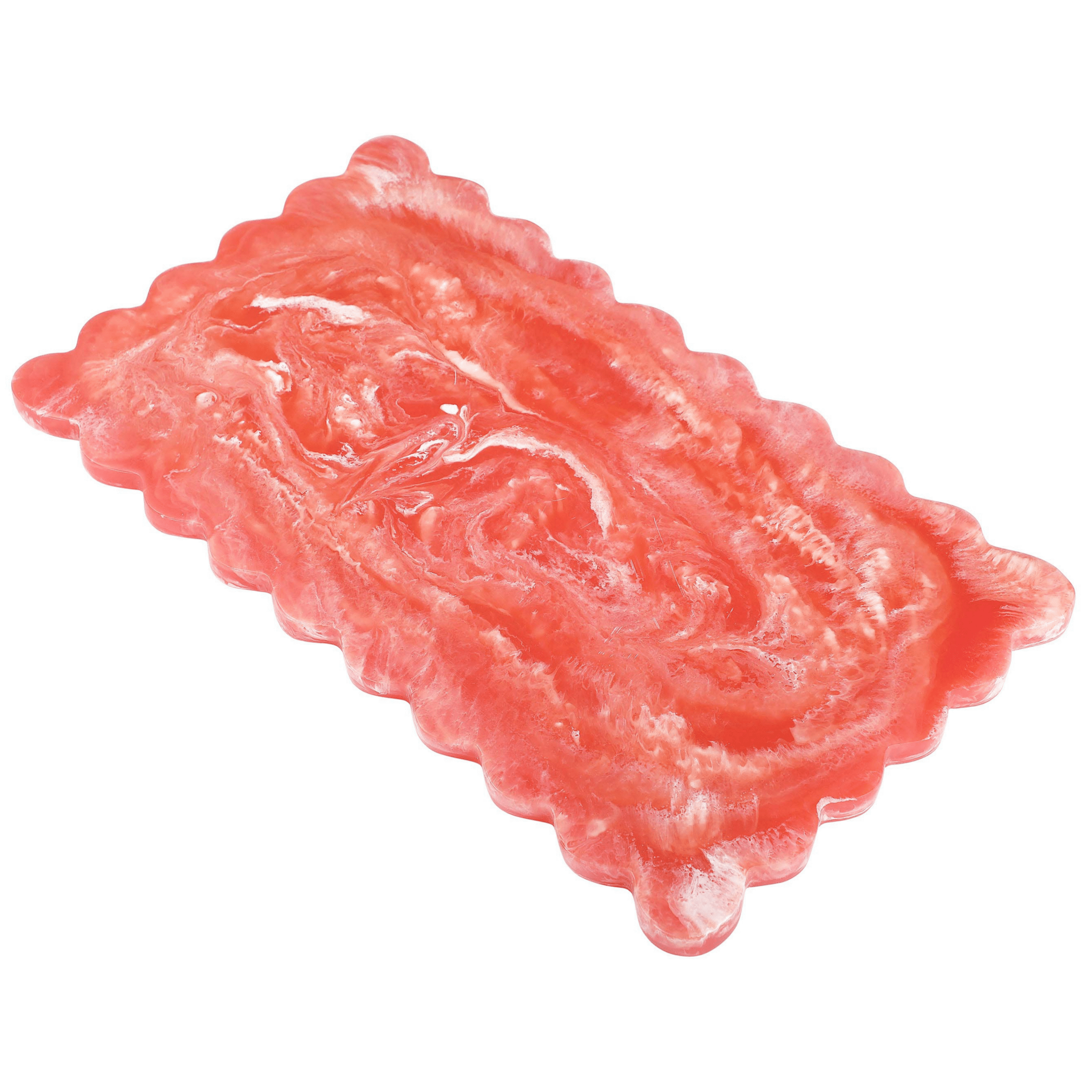 14" Scallop Rectangular Resin Cheese Charcuterie Board