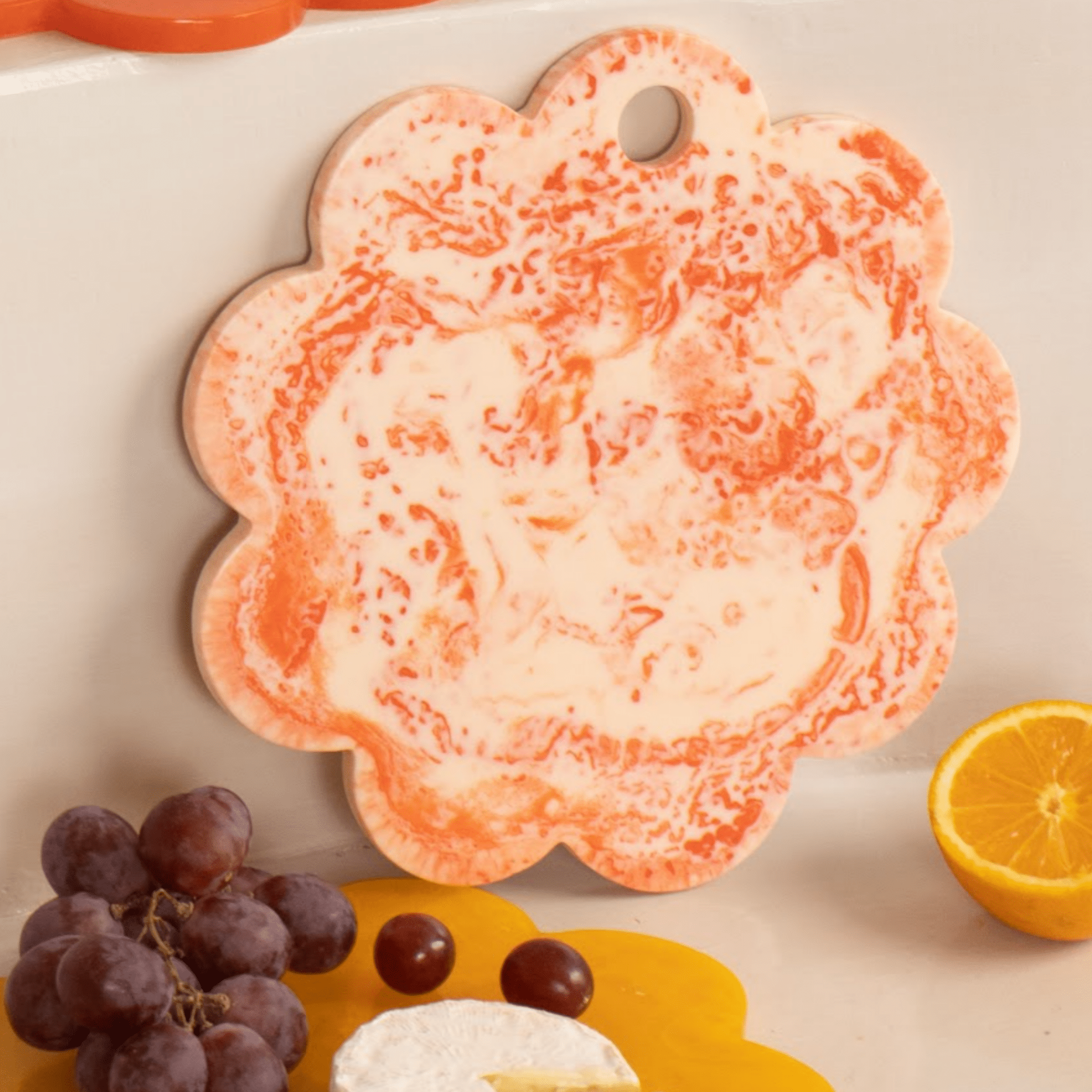9" Scallop Resin Cheese Charcuterie Board