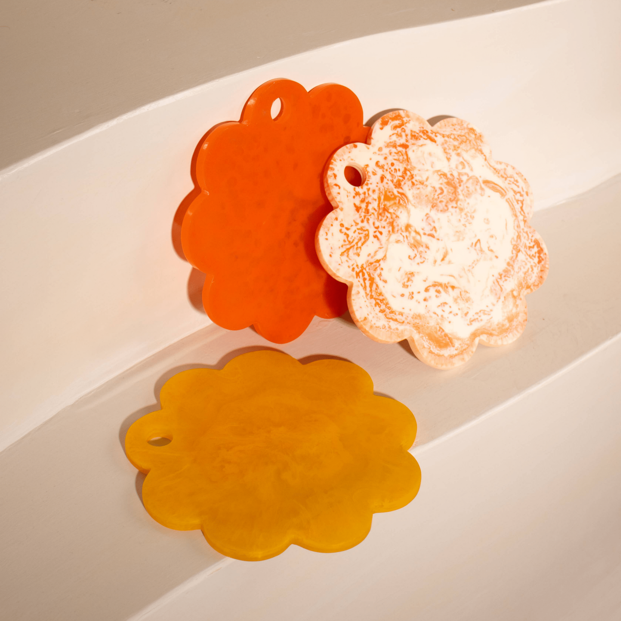 9" Scallop Resin Cheese Charcuterie Board