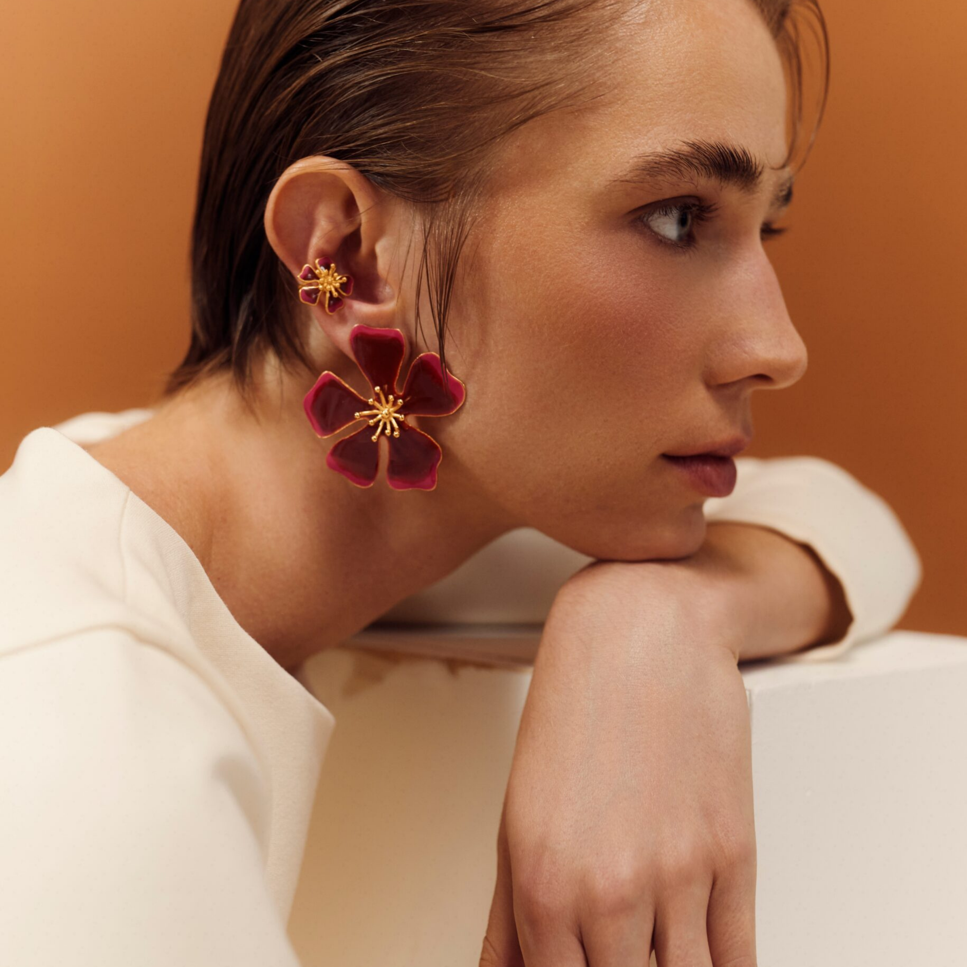 Aurora Maxi Earrings - Terracota Swirl