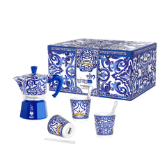 Dolce & Gabbana Mediterranean 3-Cup Blue Moka Pot & Cup Gift Set