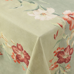 Ibiscus Sage Linen Tablecloth
