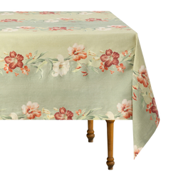 Ibiscus Sage Linen Tablecloth