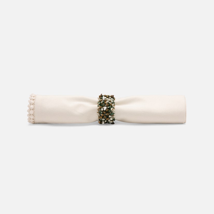 Fianna Napkin Rings in Emerald Mix Set of 4