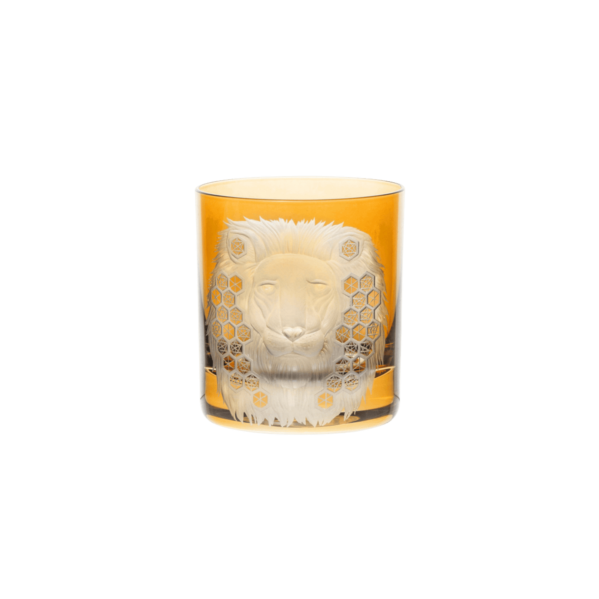 African Safari Lion Double Old Fashioned - Amber