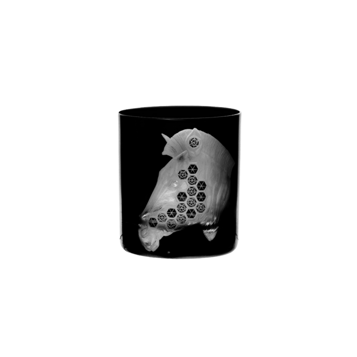 African Safari Zebra Double Old Fashioned - Black