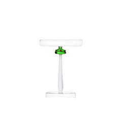 Alice Footed Dish with Green Mushrooms with Red Dots