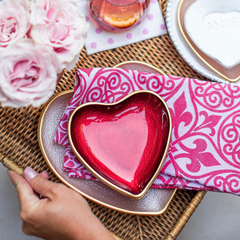 Baroque Glass Heart Cocktail Plate