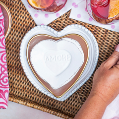 Baroque Glass Heart Cocktail Plate