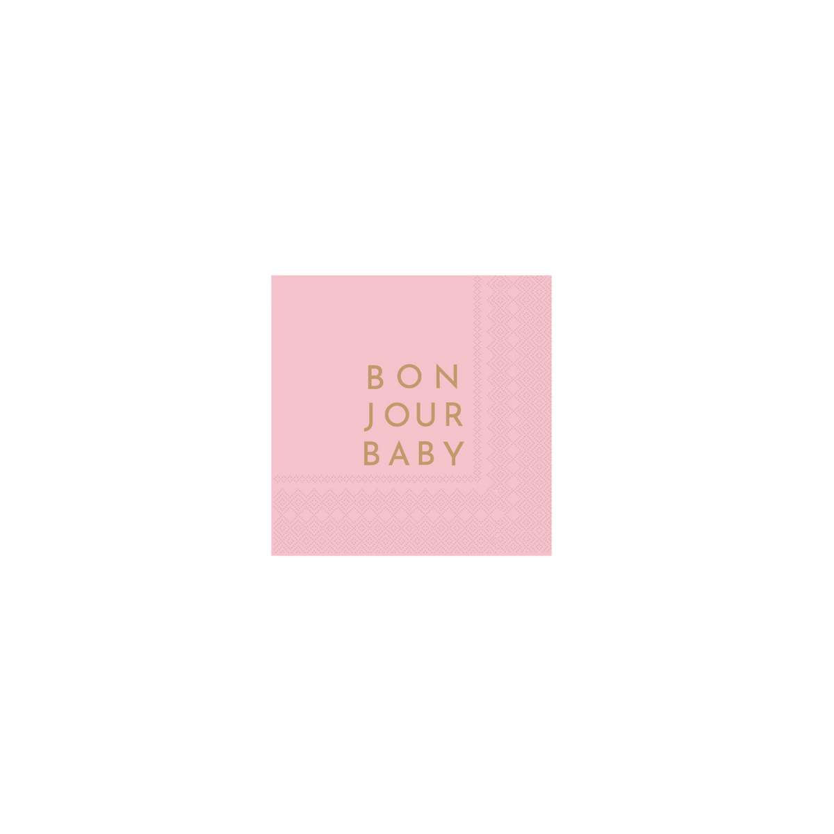 Bonjour Baby Petal Pink Paper Cocktail Napkins - Set of 20