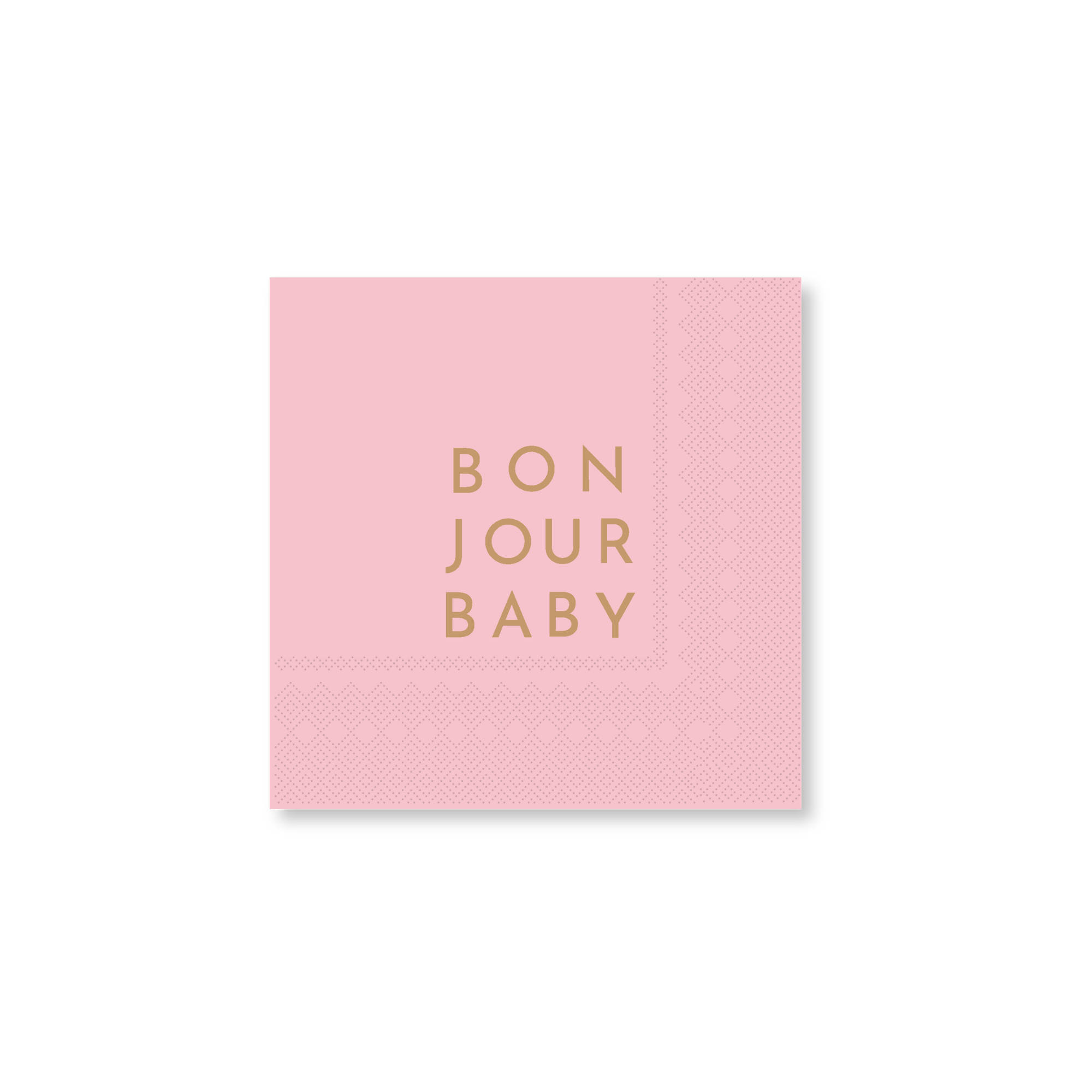 Bonjour Baby Petal Pink Paper Cocktail Napkins - Set of 20