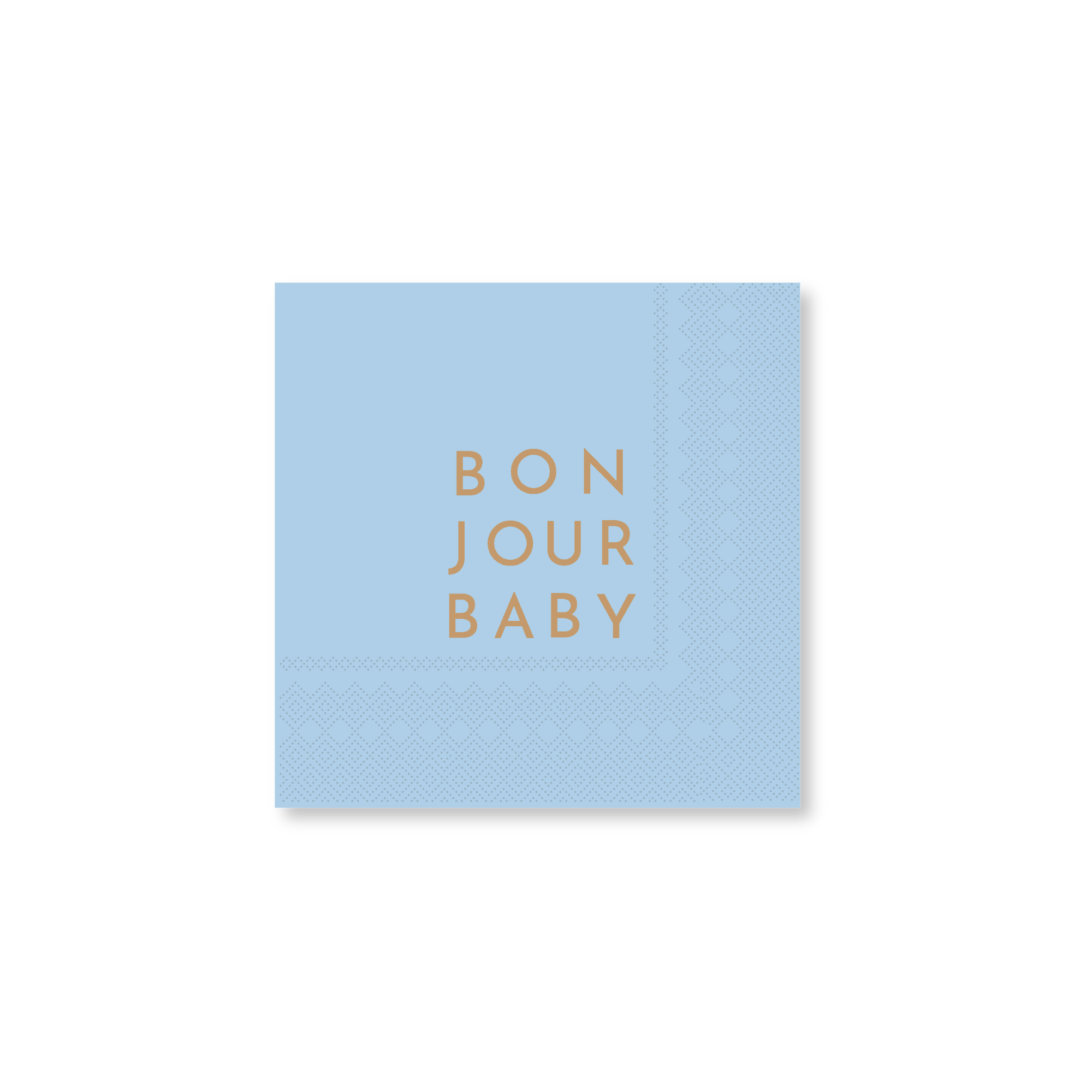 Bonjour Baby Sky Blue Paper Cocktail Napkins - Set of 20