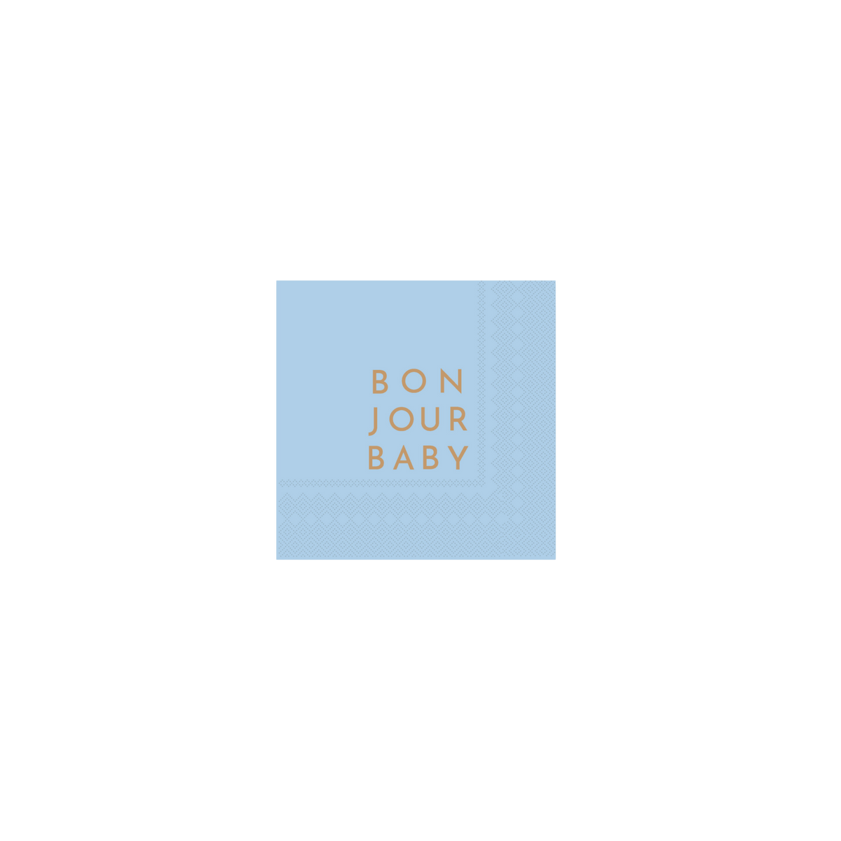 Bonjour Baby Sky Blue Paper Cocktail Napkins - Set of 20
