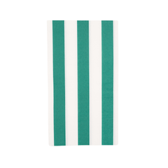 Cabana Stripe Paper Guest Towels in Emerald Green - Set of 15