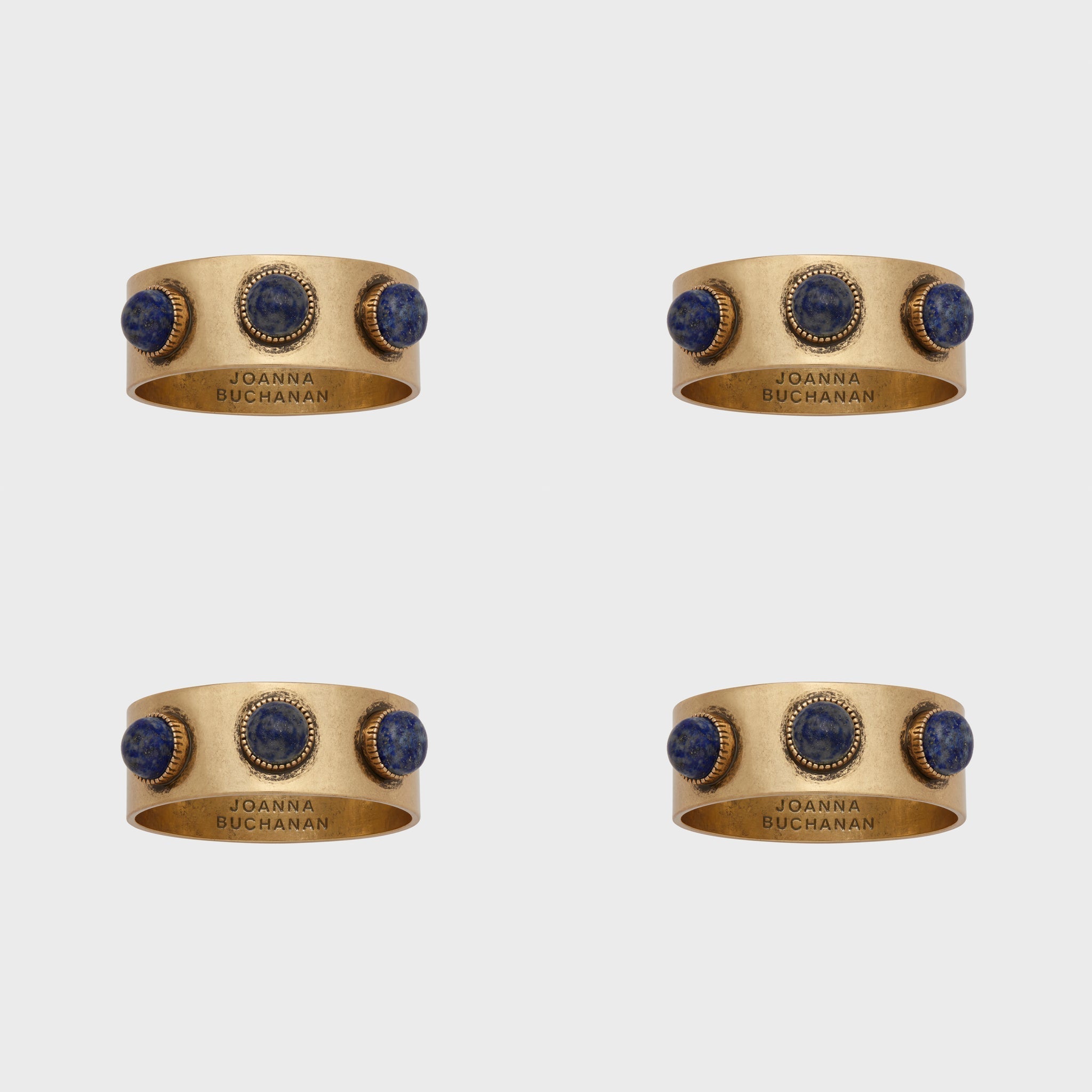 Cabochon Napkin Rings in Lapis Lazuli Set of 4