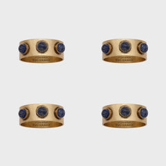 Cabochon Napkin Rings in Lapis Lazuli Set of 4