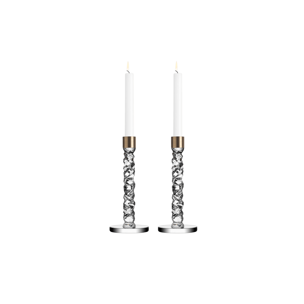 Carat Candlestick Brass Medium - Set of 2