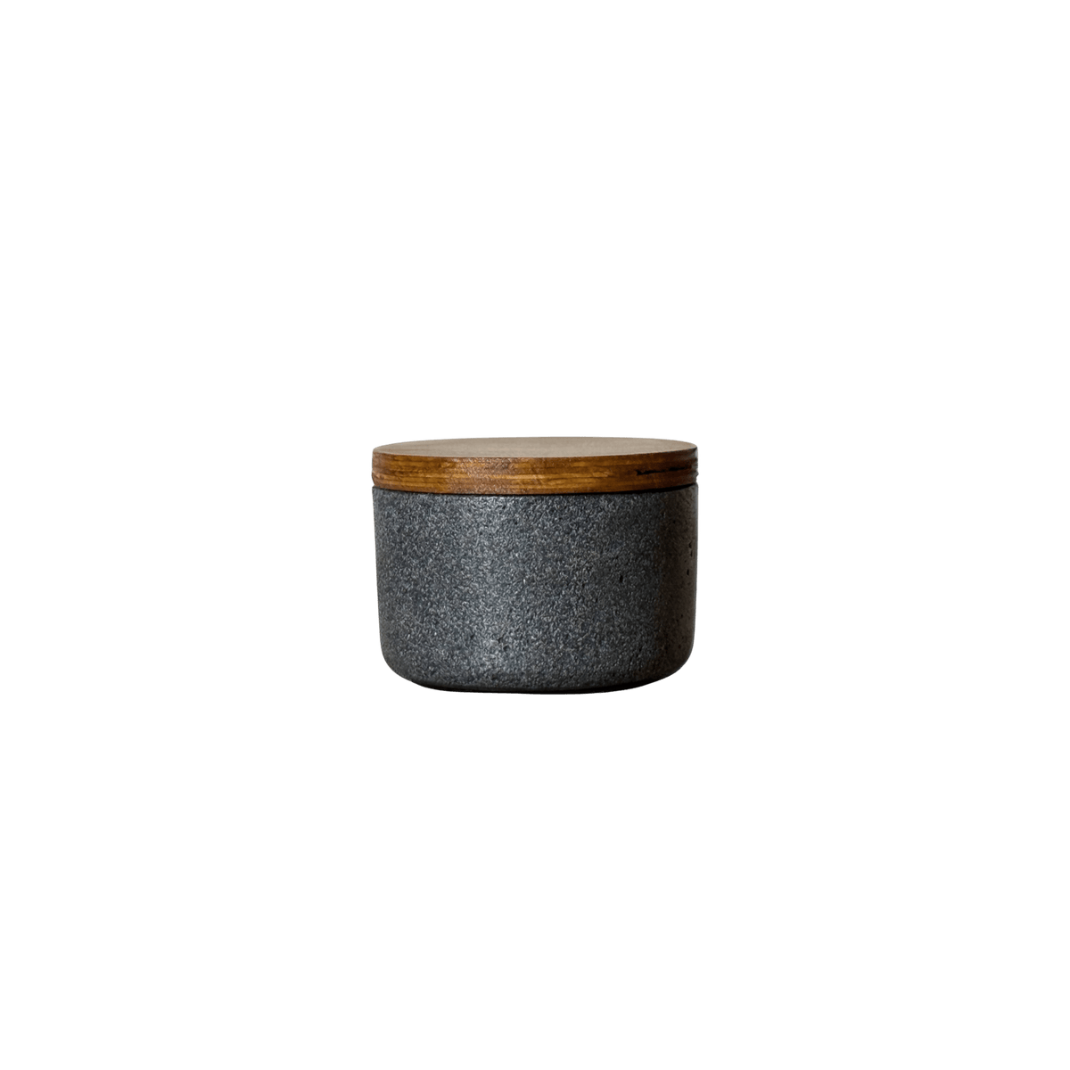 Concrete Salt Cellar with Wooden Lid