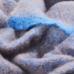 Clash Mohair Throw Blanket - Cocoa Blue
