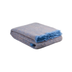 Clash Mohair Throw Blanket - Cocoa Blue
