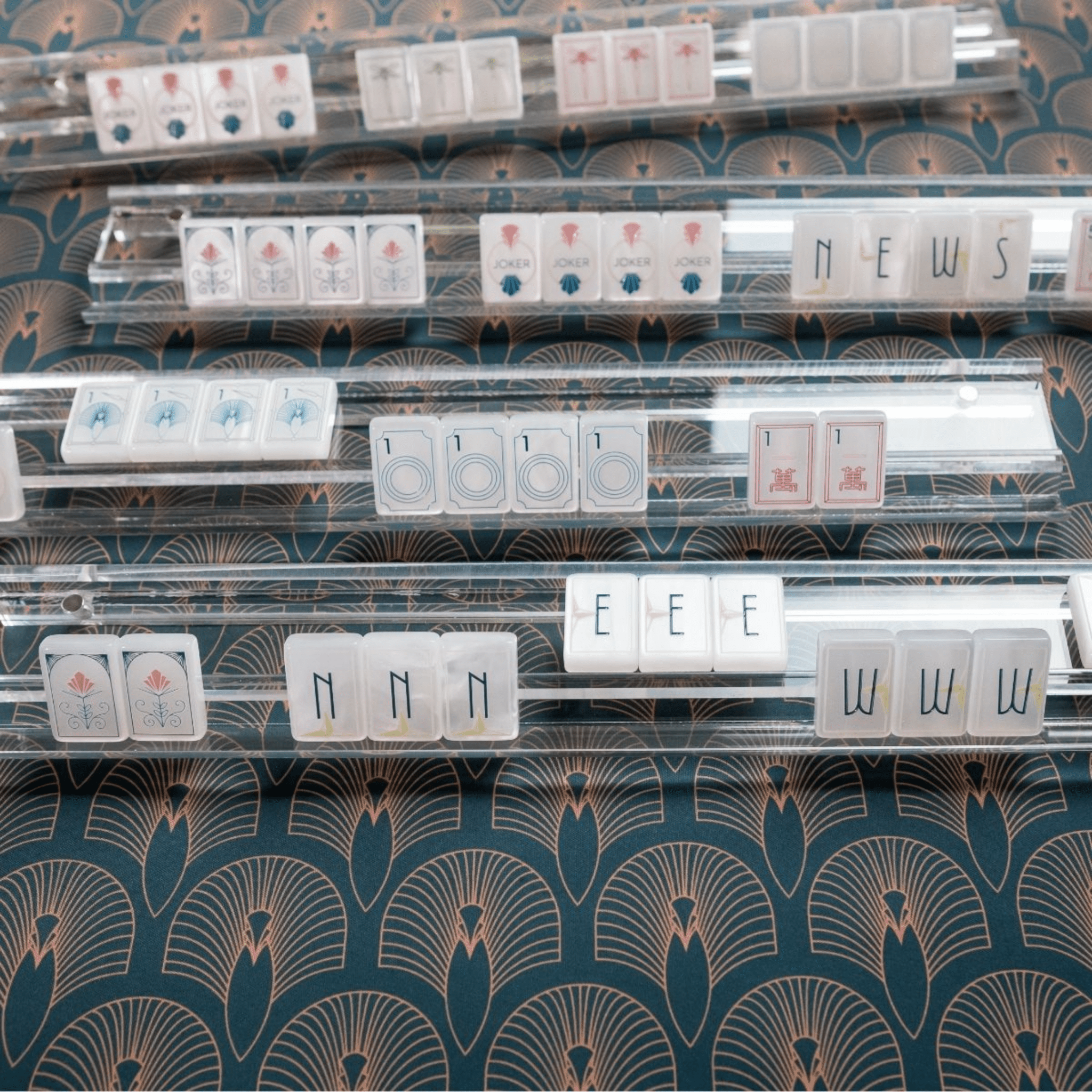 Deco Deep & Gold Double-Sided Mahjong Mat