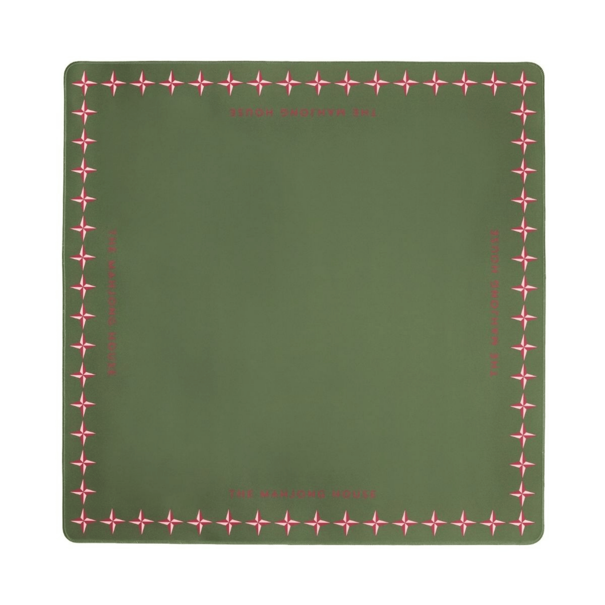 Deco Olive & Red Double-Sided Mahjong Mat