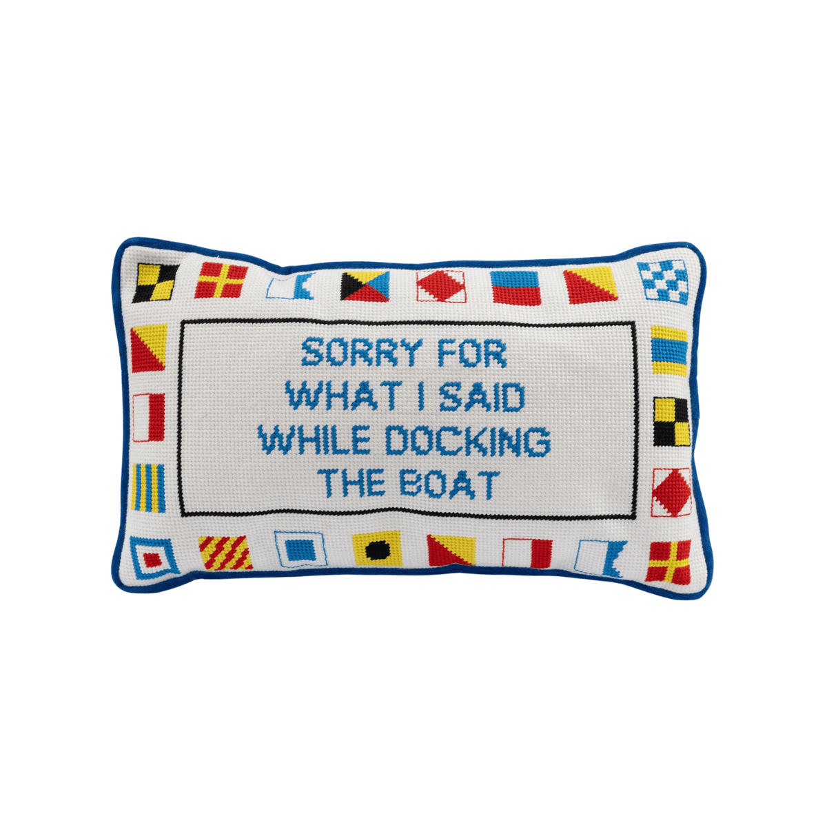 Docking The Boat Needlepoint Pillow