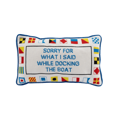 Docking The Boat Needlepoint Pillow