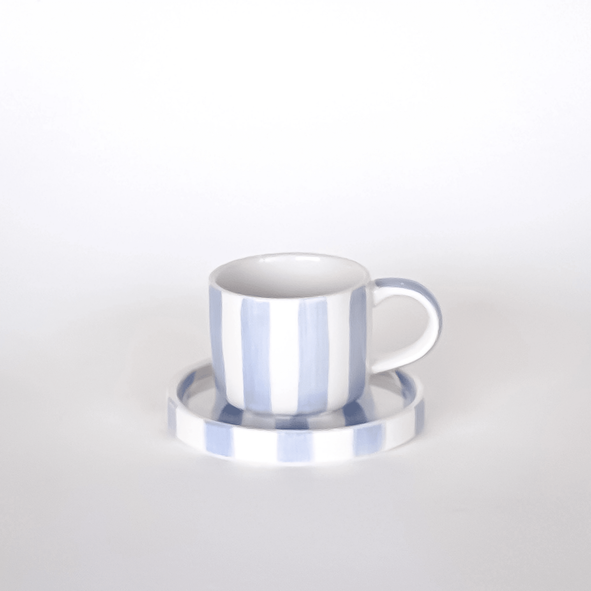Espresso Stripes Cup and Saucer - Set of 2