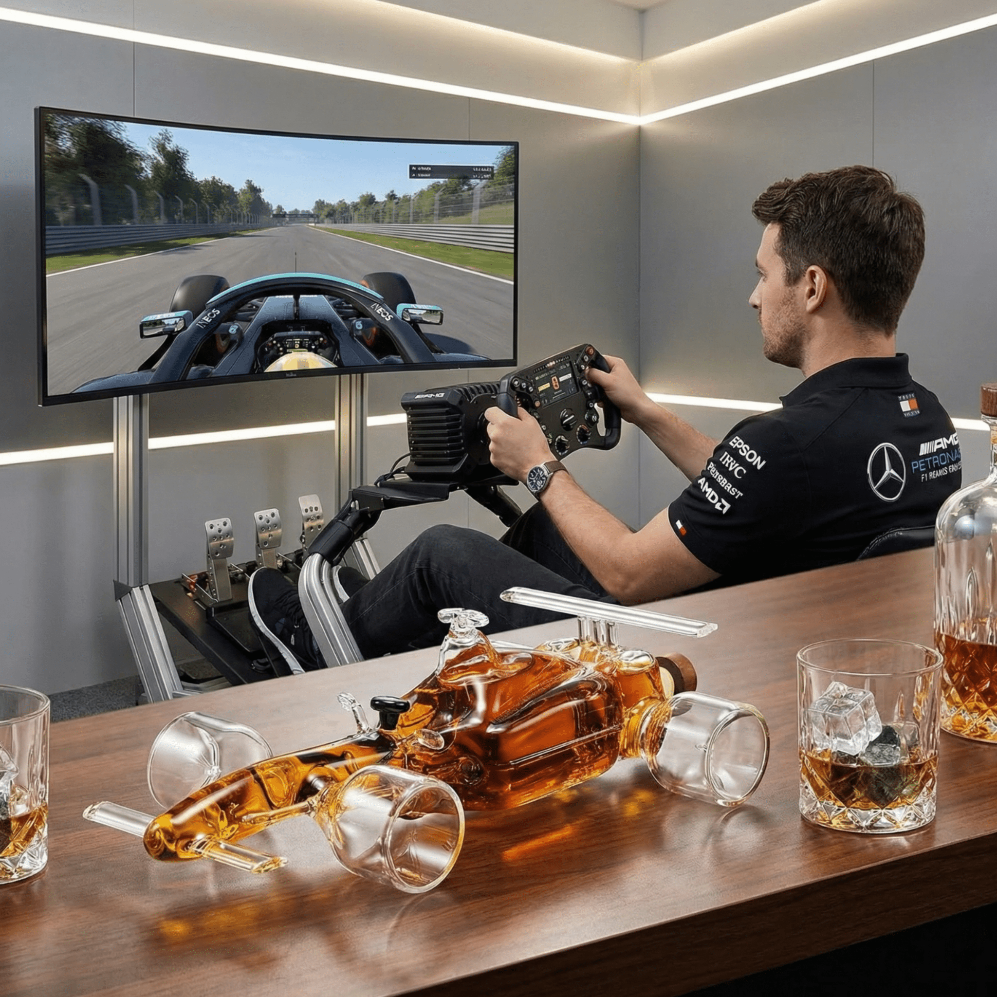 F1 Racecar Car Lover Whiskey Decanter