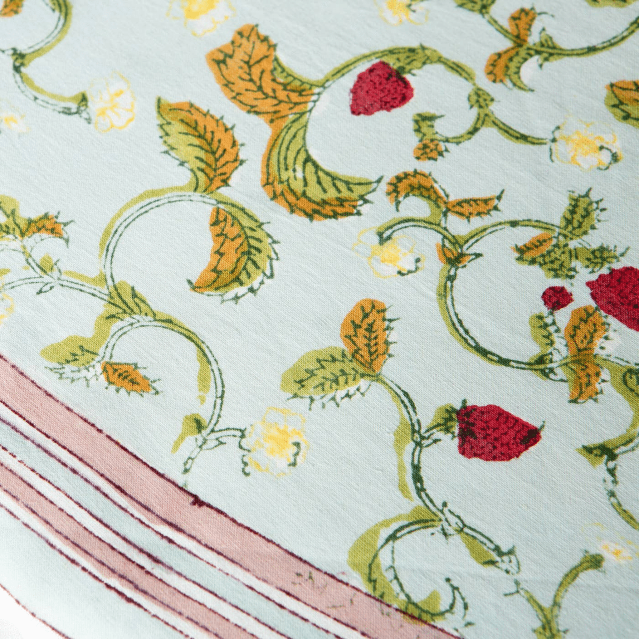 French Tablecloth - Strawberry Blue