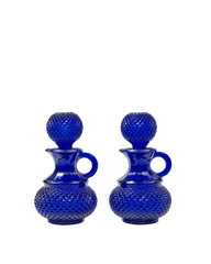 Galeano Oil and Vinegar Bottle in Blue S/2