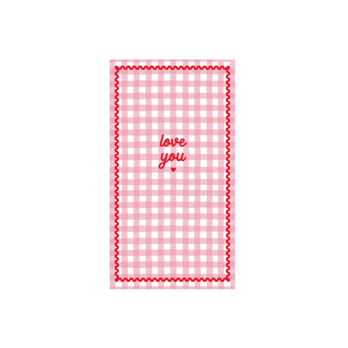 Gingham Valentine's Day Guest Towels - Set of 20