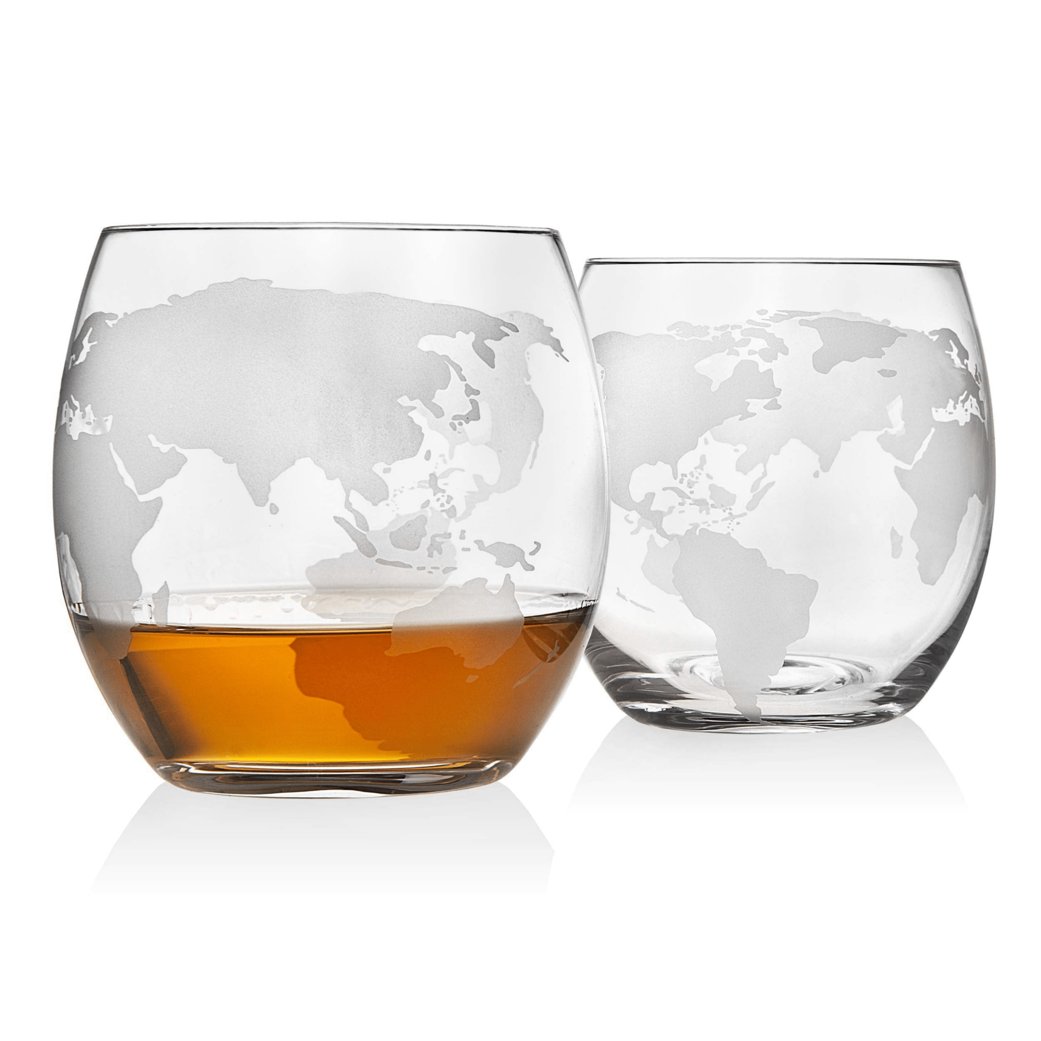 Globe Decanter Boat Set with 2 World Whisky Glasses