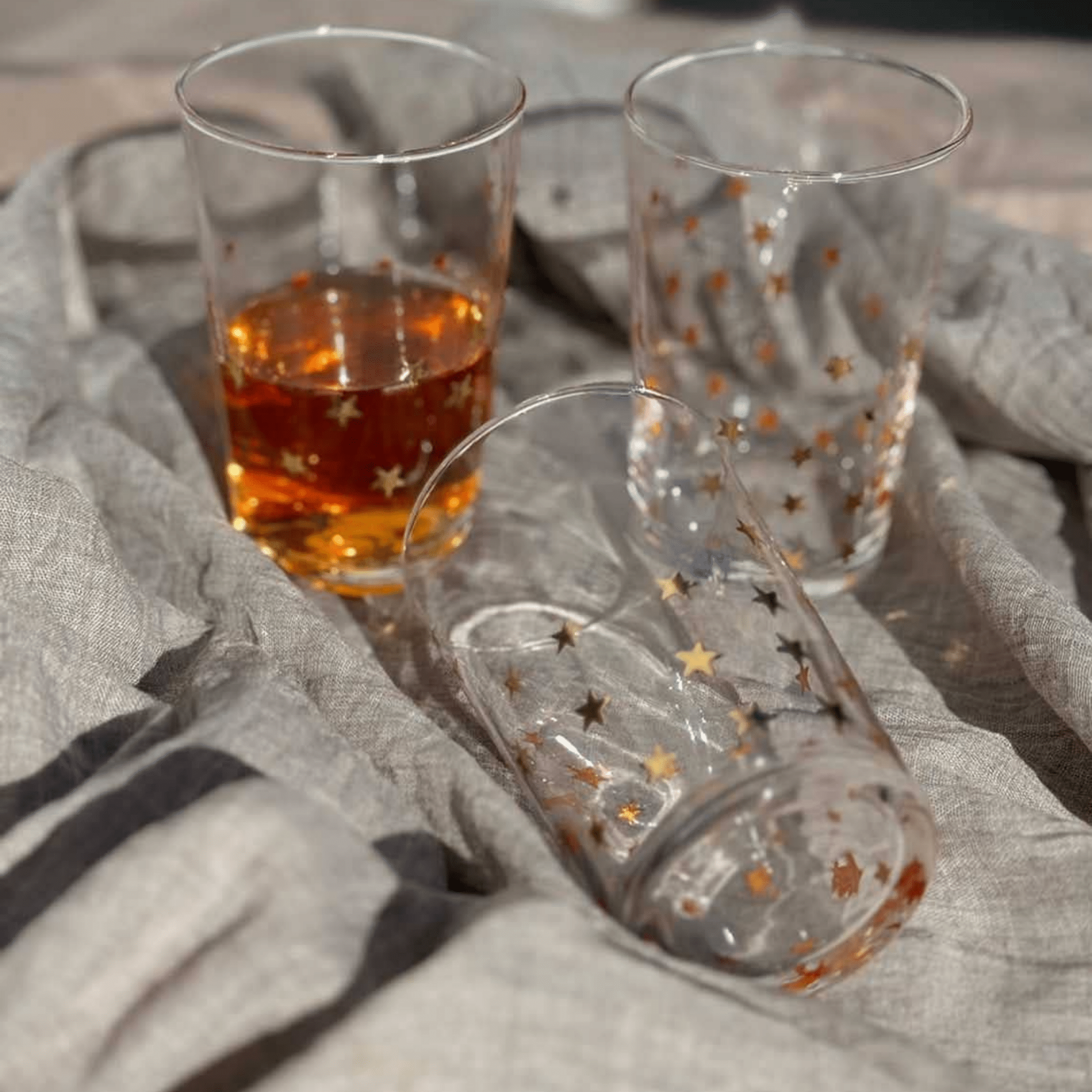 Gold Little Stars Tea Glasses - Set of 6